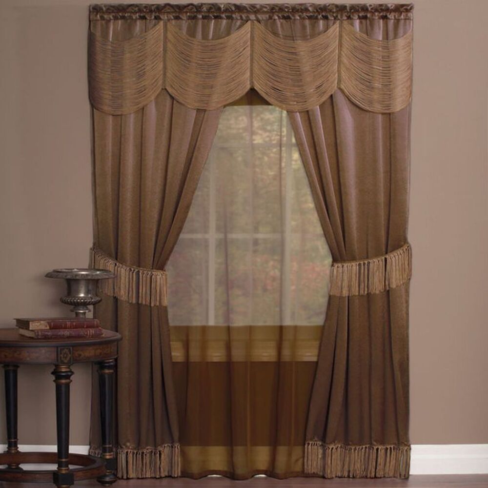 Rhine 6 Piece Window Curtain Set - 56x84 - Taupe